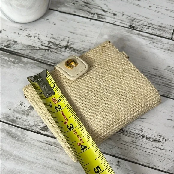 Etienne Aigner Cream Woven Wallet - Picture 9 of 9